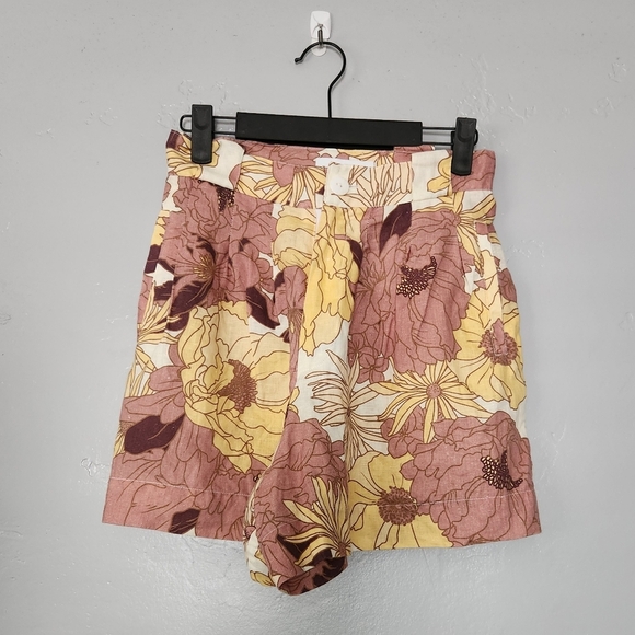 Ephemera Mai Tai Loose Fit Floral Linen Short Sz 2 - Picture 1 of 7